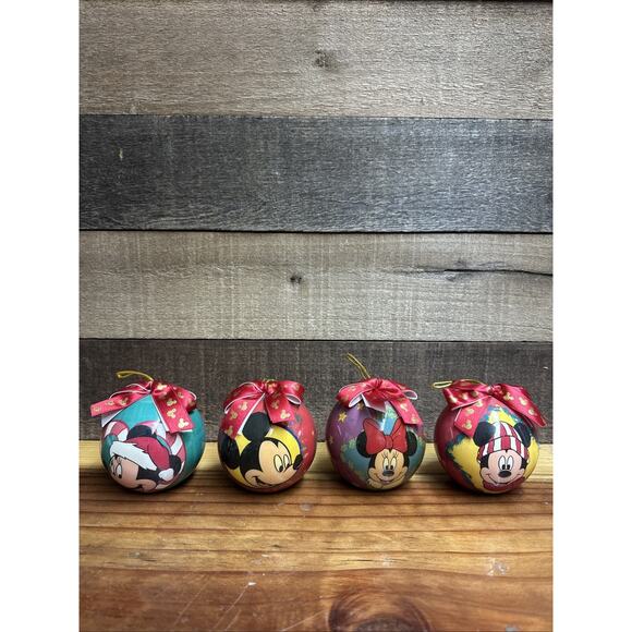 Vintage 1998 Enesco Disney Christmas Ornament Mickey Mouse Minnie Set Of 4 - Picture 1 of 8